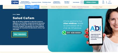 whatsapp de cafam|CAFAM Citas Médicas en Línea y por Teléfono